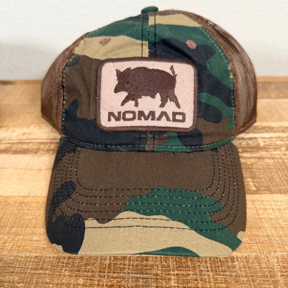 Nomad Camo Mesh Trucker Hat Boar Cap Snapback Hunting Hat Adjusable OS NEW